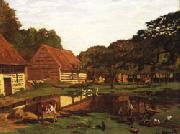 Farm Courtyard in Normandy Claude Monet